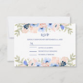 Peach Blue Wedding Collection RSVP Karte (Vorderseite)