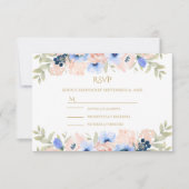 Peach Blue Wedding Collection RSVP Karte (Vorderseite)