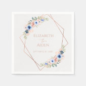 Peach Blue Wedding Collection Serviette (Vorderseite)