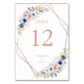 Peach Blue Wedding Collection Tischnummer (Rückseite)