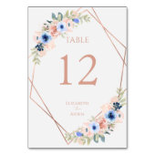 Peach Blue Wedding Collection Tischnummer (Vorderseite)
