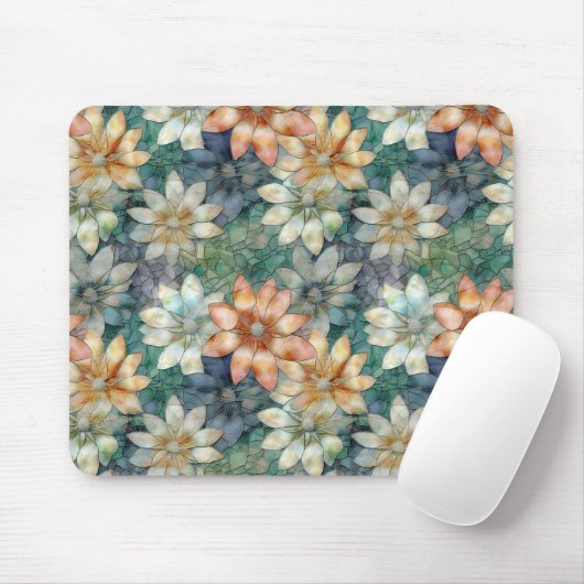 Peach Blue White Green Mousepad (Mit Mouse)