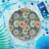 Peach Blue White Green Pappteller (Party)