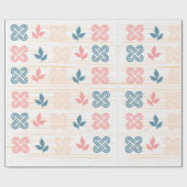 Peach & Blue Wrapping Paper Geschenkpapier (Flach)