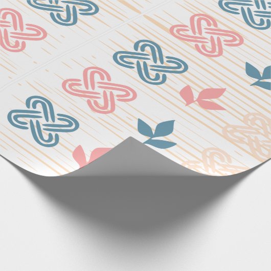 Peach & Blue Wrapping Paper Geschenkpapier (Ecke)