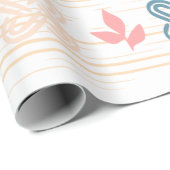 Peach & Blue Wrapping Paper Geschenkpapier (Rolleneckpunkt)