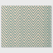 Peach Blue Zickzack Stripe Geschenkpapier (Flach)