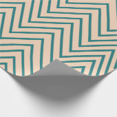 Peach Blue Zickzack Stripe Geschenkpapier (Ecke)