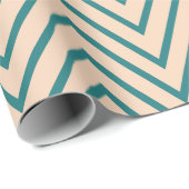 Peach Blue Zickzack Stripe Geschenkpapier (Rolleneckpunkt)