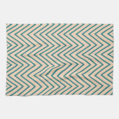 Peach Blue Zickzack Stripe Geschirrtuch (Horizontal)