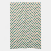 Peach Blue Zickzack Stripe Geschirrtuch (Vertikal)
