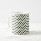 Peach Blue Zickzack Stripe Kaffeetasse (Vorderseite Links)