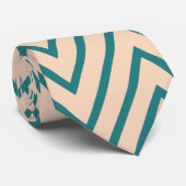 Peach Blue Zickzack Stripe Krawatte (Gerollt)