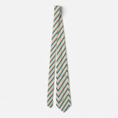 Peach Blue Zickzack Stripe Krawatte (Rückseite)