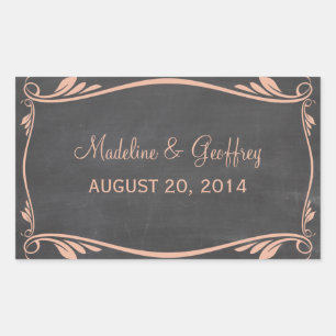 Peach Blüh Chalkboard Wedding Stickers