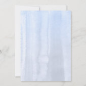 Peach Blume and Greenery Dusty Blue Abschluss Einladung (Rückseite)