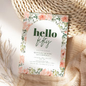 Peach Blume Arch Trendy Modern 50. Geburtstag Einladung