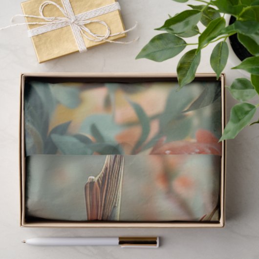 Peach Blume Bird Decoupage Seidenpapier (Geschenk)