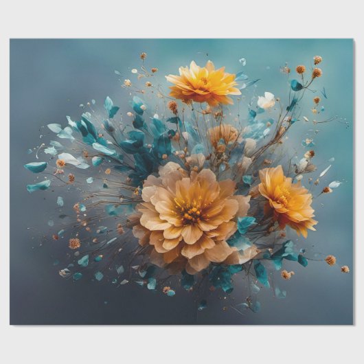 Peach Blume Burst - Packpapier (Flach)