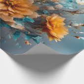 Peach Blume Burst - Packpapier (Ecke)