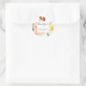 Peach Blume Danke Hochzeit Runder Aufkleber (Tasche)