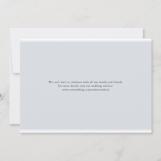 Peach Blume Dusty Blue Foto Save The Date (Rückseite)