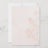 Peach Blume Einfache Hochzeit Einladung (Rückseite)