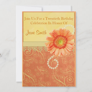 Peach-Blume Einladung