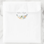 Peach Blume Elegante Wedding Gefallen Runder Aufkleber (Tasche)