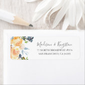 Peach-Blume Elegantes Hochzeitrücksendesiegel (Insitu)