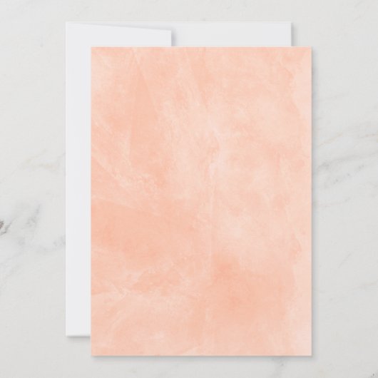 Peach Blume Geometric Frame Baby Dusche Einladung (Rückseite)