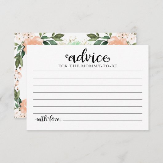 Peach Blume Halloween Baby Shower Advisor Cards Einladung (Vorne/Hinten)