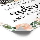 Peach Blume Halloween Babydusche Hinweis Unterschr Poster (Ecke)