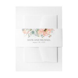 Peach Blume Hochzeit Einladungsbanderole