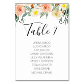 Peach Blume Hochzeitkarten Tischnummer (Rückseite)