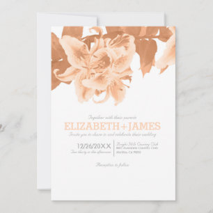 Peach Blume Hochzeitseinladungen Einladung