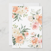 Peach Blume Kinderdusche Einladung (Rückseite)