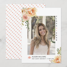 Peach-Blume-Klasse des Abschluss-Fotos 2025