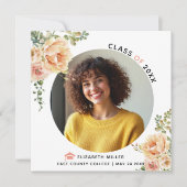 Peach-Blume-Klasse des Abschluss-Fotos 2025 Ankündigung (Vorderseite)