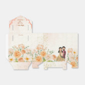 Peach Blume niedlich indisches Brautpaar angepasst Geschenkschachtel (Ungefaltet)