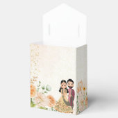 Peach Blume niedlich indisches Brautpaar angepasst Geschenkschachtel (Geöffnet)
