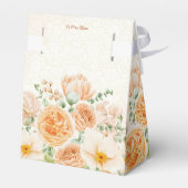 Peach Blume niedlich indisches Brautpaar angepasst Geschenkschachtel (Rückseite)