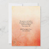 Peach Blume Peach Texture Background Wedding Einladung (Rückseite)