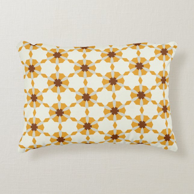 Peach-Blume-Raster Dekokissen (Vorderseite)