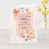 Peach Blume Schwester Birthday Card Karte (Gelbe Blume)