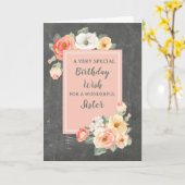 Peach Blume Schwester Birthday Card Karte (Gelbe Blume)