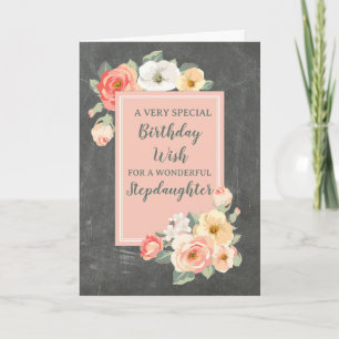 Peach Blume StepTochter Geburtstagskarte Karte