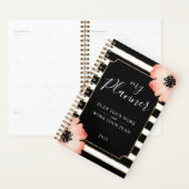Peach Blume Streifen Schwarz-weiß Gold Planner Planer (Anzeige)