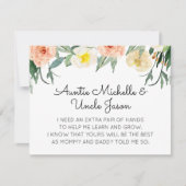 Peach Blume Werden Sie mein Vorschlag für meine El Einladung (Vorderseite)