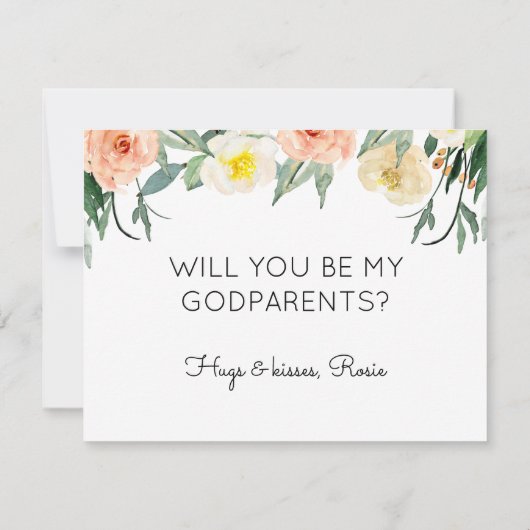 Peach Blume Werden Sie mein Vorschlag für meine El Einladung (Rückseite)